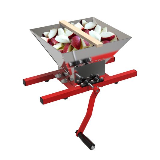 Splendor Fruit and Apple Crusher Wine Making Press Aluminium Gear Manual Juicer Grinder Hopper 7L/1.8Gal