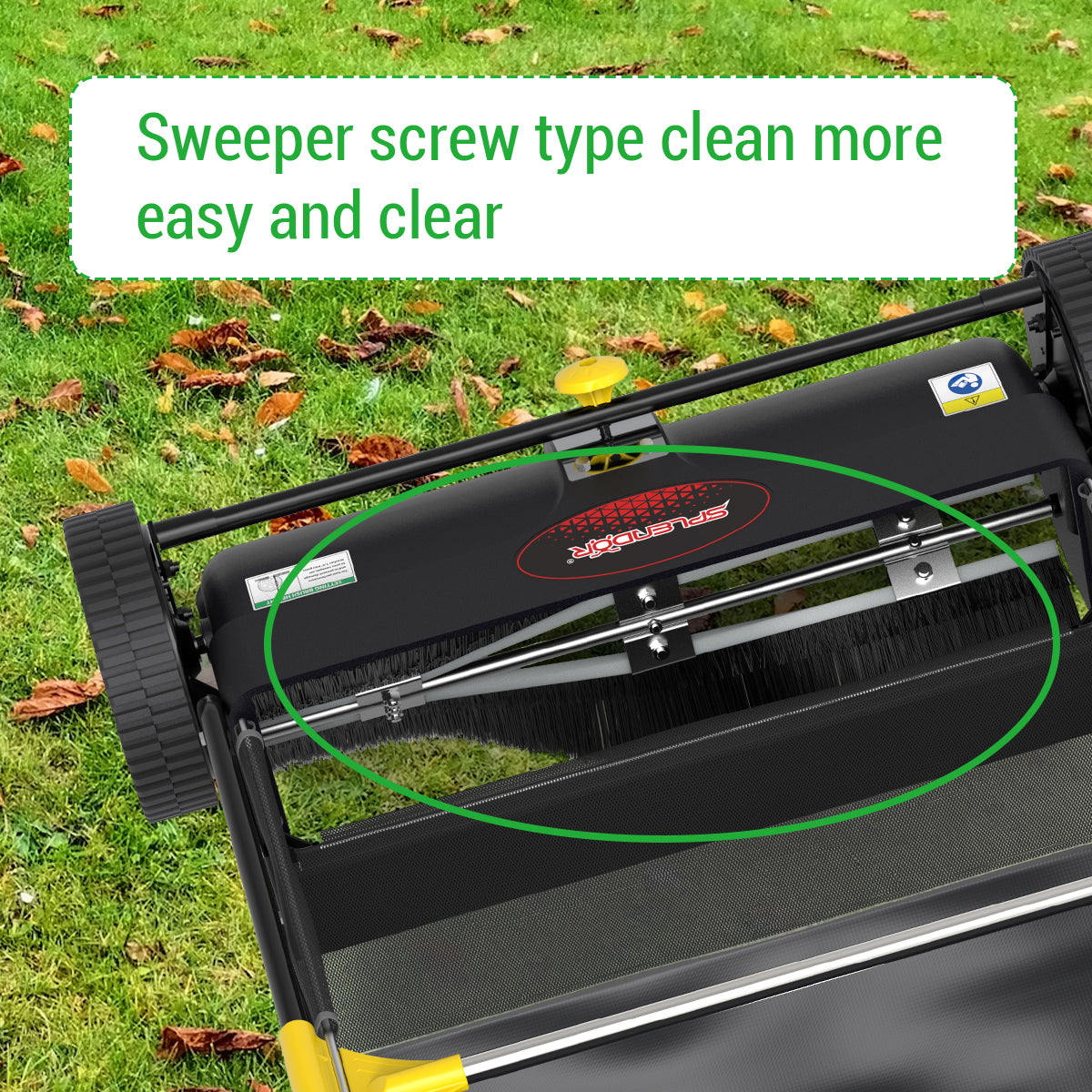 SPLENDOR LS-650A2 26-Inch Push Lawn Sweeper, 26 Inches, Black